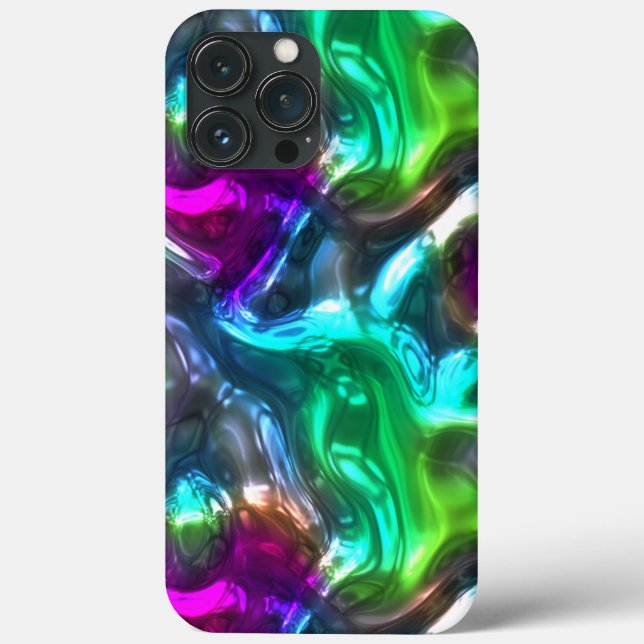 Blaues Lila Limettengrün Rosa 3D-Kunstmuster Case-Mate iPhone Hülle (Rückseite)