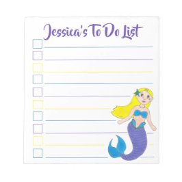 Blaues Lila Meerjungfrau Personalisiert zu führen Notizblock