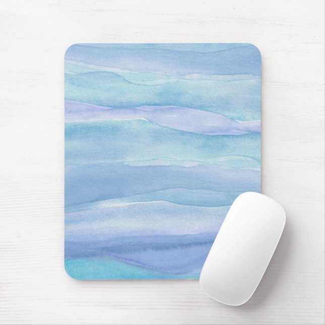 Blaues Lila Ozeanlagenmuster Mousepad (Mit Mouse)