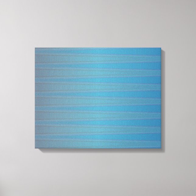 Blaues Lila Wave Modernes geometrisches Abstraktes Leinwanddruck (Vorderseite)