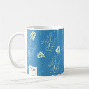 Blaues Lilies-Blume-Muster Kaffeetasse