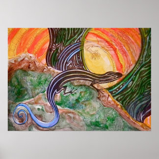Blaues Linde-Skink-Poster Poster