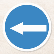 Blaues Links Pfeil-Straßenzeichen | Kundenspezifis