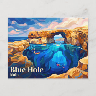 Blaues Loch Malta Postkarte