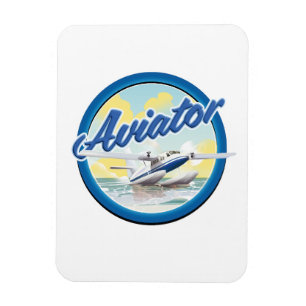 Blaues Logo für Aviator-Flugzeug Magnet