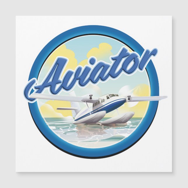 Blaues Logo für Aviator-Flugzeug Magnetkarte (Vorderseite)