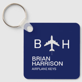 Blaues Logo für das moderne Flugzeug Schlüsselanhänger