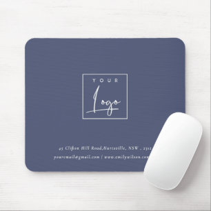 Blaues Logo für Werbeaktionen für Navy-Tinten Mousepad