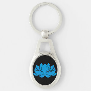 Blaues Lotus-Blüte Schlüsselanhänger