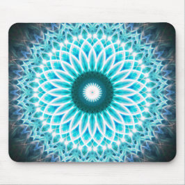Blaues Lotus-NeonMandala Mousepad