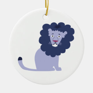Blaues Löweblau Keramikornament