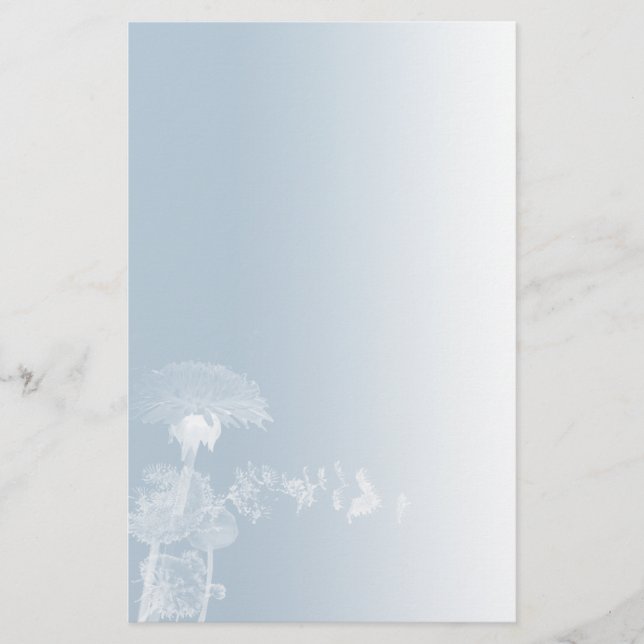 Blaues Löwenzahn-Briefpapier Briefpapier (Vorderseite)