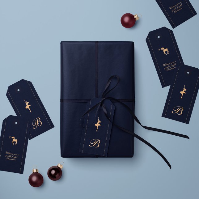 Blaues luxuriöses Weihnachtsgeschenk mit personali Geschenkanhänger (Von Creator hochgeladen)