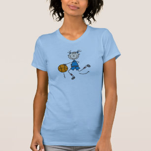 Blaues Mädchen-Basketball-Shirt T-Shirt