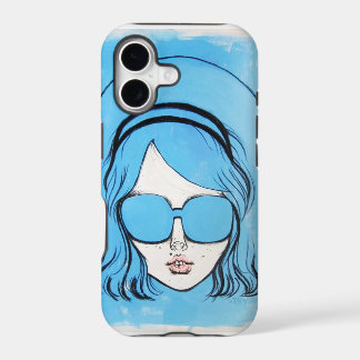 Blaues Mädchen mit Brille 1