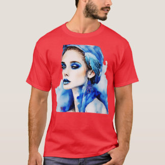 Blaues Mädchen T-Shirt