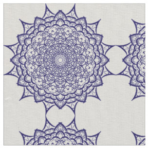 Blaues Mandala-Design Stoff