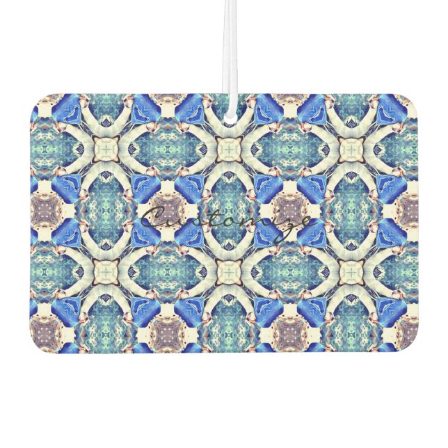 Blaues Mandala-Herz Muster Thunder_Cove Autolufterfrischer (Vorderseite)