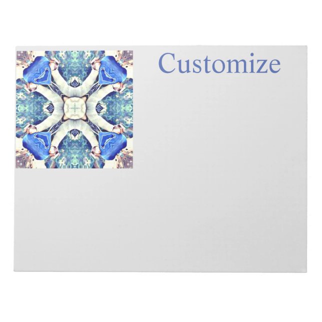 Blaues Mandala-Herz Muster Thunder_Cove Notizblock (Vorderseite)