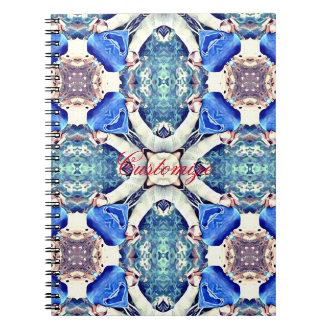 Blaues Mandala-Herz Muster Thunder_Cove Notizblock (Vorderseite)