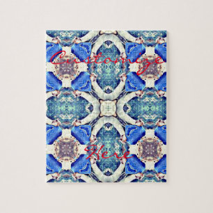 Blaues Mandala-Herz Muster Thunder_Cove Puzzle