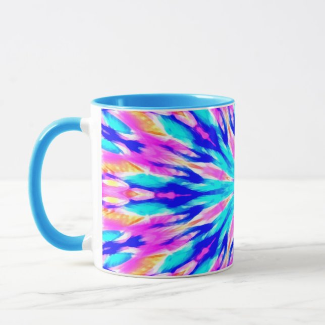 Blaues Mandala-Kunstwerk Tasse (Links)