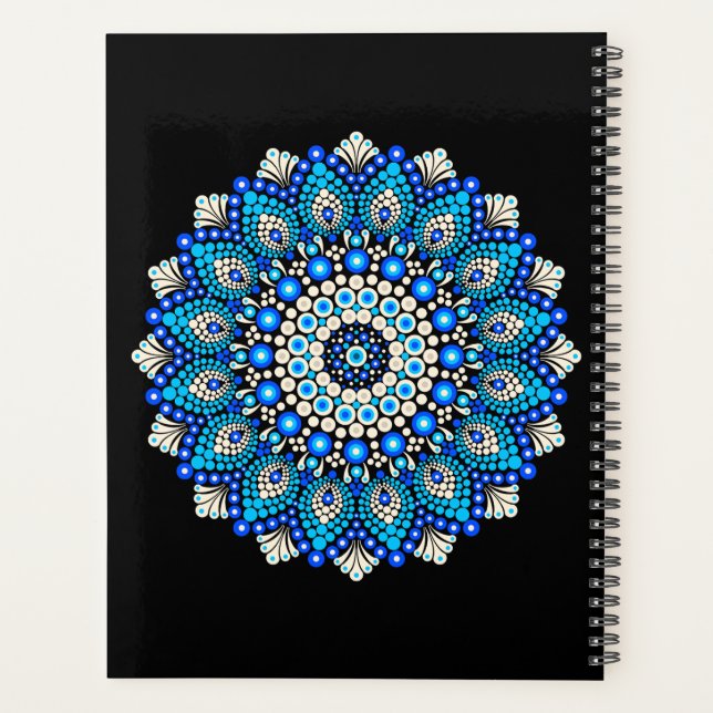 Blaues Mandala-Muster-Schürze Boho-Blumen-Dekor  Planer (Rückseite)