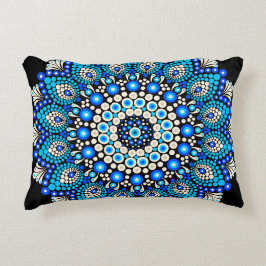 Blaues Mandala-Muster-Wurfkissen Boho-Dekoratives  Dekokissen