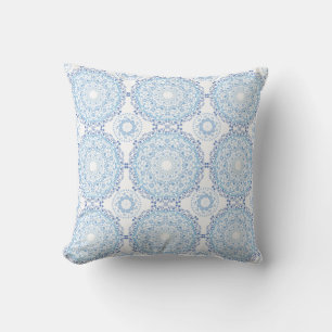 Blaues Mandala-Muster-Wurfkissen Kissen