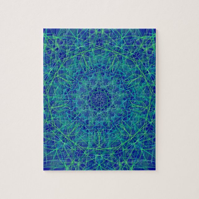 Blaues Mandala-Paisley-Puzzle Puzzle (Vertikal)