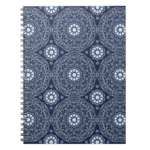 Blaues Mandala-Spiral-Foto-Notizbuch Notizblock