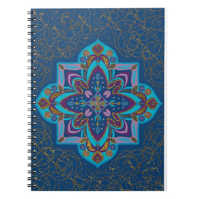 Blaues Mandala-Spiralheft Notizblock (Vorderseite)
