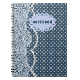 Blaues Mandala-Spitzen-Notizbuch Notizblock