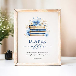 Blaues Märchenbuch-Baby-Show-Windel-Raffle-Game-Po Poster
