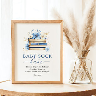 Blaues Märchenbuch Baby-Socken-Suchspiel-Schild Poster