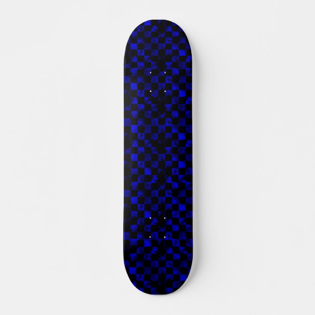 Blaues Marmorschachbrett Skateboard (Vorne)