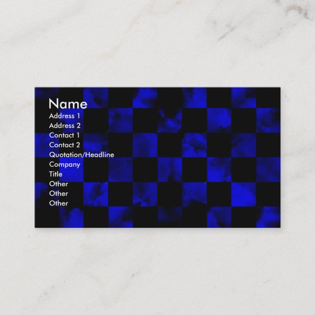 Blaues Marmorschachbrett Visitenkarte (Vorderseite)