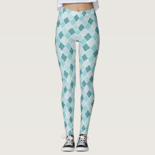 Blaues marokkanisches Gitter, Gitterwerk, Vierpass Leggings