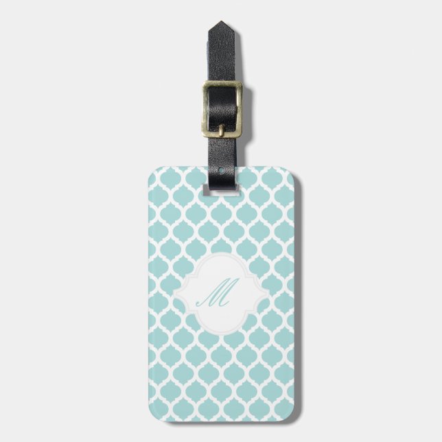 Blaues marokkanisches Muster mit Gepäckanhänger (Vorderseite vertikal)