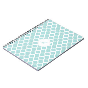 Blaues marokkanisches Muster mit Monogram-Notebook Notizblock