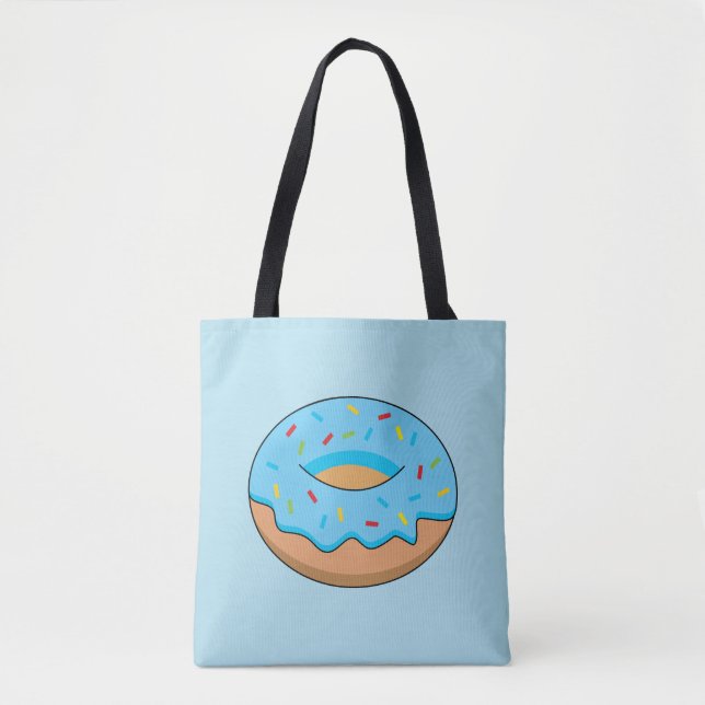 Blaues Mattiertes Donut mit Sprinklen Cartoon (Vorderseite)