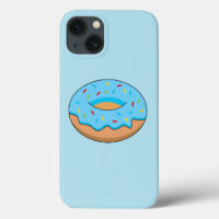 Blaues Mattiertes Donut mit Sprinklen Cartoon
