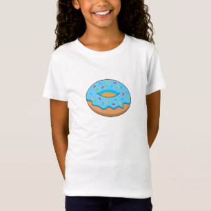 Blaues Mattiertes Donut mit Sprinklen Cartoon T-Shirt