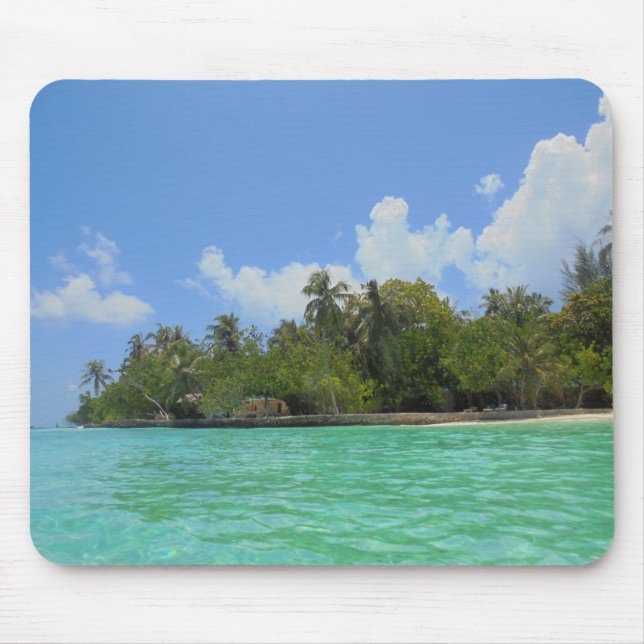 Blaues Meer - Blaue Wolken - Malediven Vorlage Mousepad (Vorne)