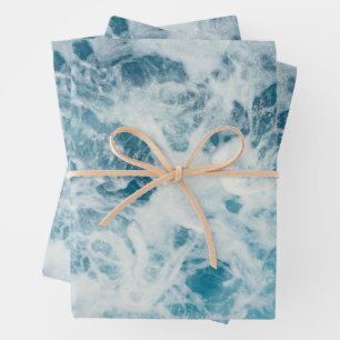 Blaues Meer Geschenkpapier Set