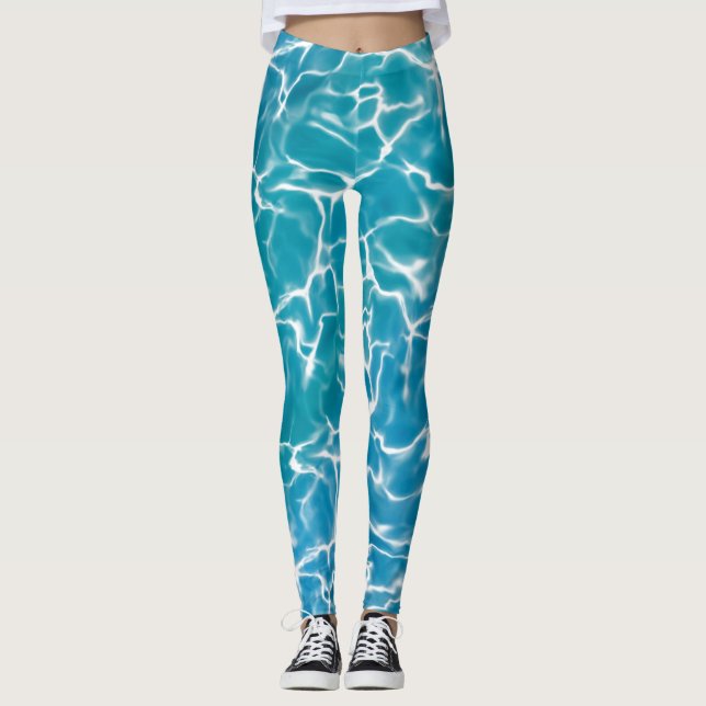 Blaues Meer Leggings (Vorderseite)