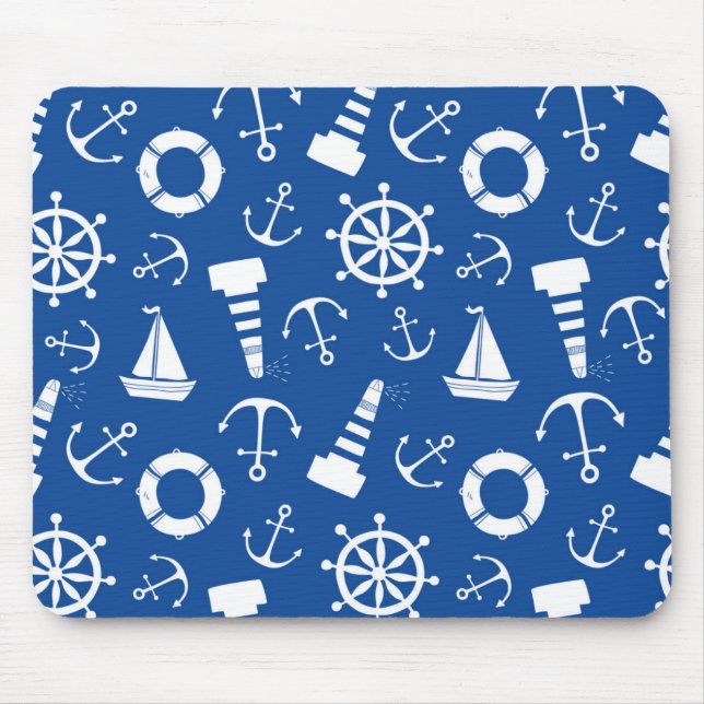 Blaues Meer Muster Mousepad (Vorne)