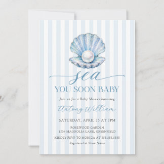 Blaues Meer sehen wir uns bald Baby Shower Einladu Einladung