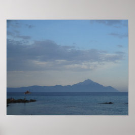 Blaues Meer und Himmel in Griechenland Poster