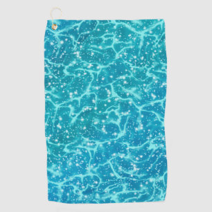 Blaues Meer Wasser mit Glitzern Golfhandtuch